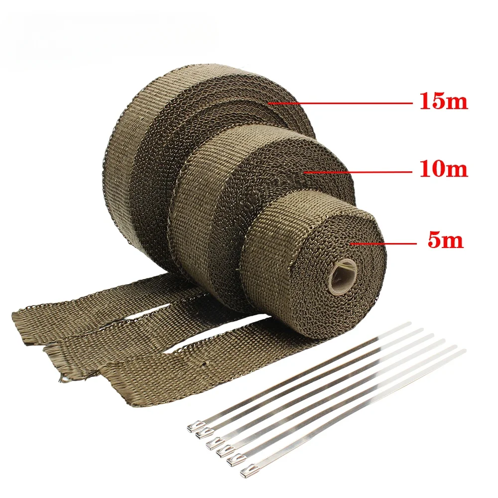 Motorcycle Exhaust Wrap Muffler Thermal Tape Heat Shield Insulation Systems with Stainless Ties 5cm*5M/10M Moto Accessories
Motorcycle Exhaust Wrap Muffler Thermal Tape Heat Shield Insulation Systems with Stainless Ties 5cm*5M/10M Moto Accessories
