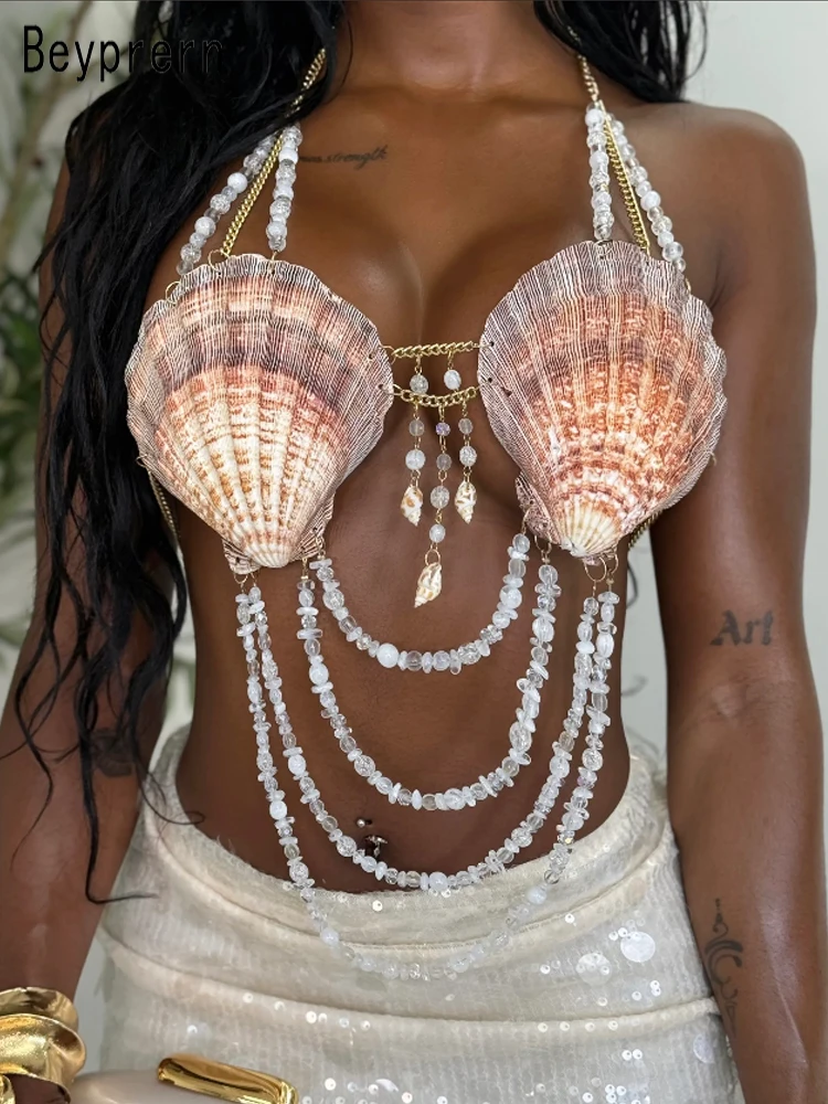 Beyprern Women's Halter Neck Beaded Bra Top Club Vest Summer Gorgeous Backless Metal Chain Bikini Top Festival Outfits Clubwear
Beyprern Women's Halter Neck Beaded Bra Top Club Vest Summer Gorgeous Backless Metal Chain Bikini Top Festival Outfits Clubwear