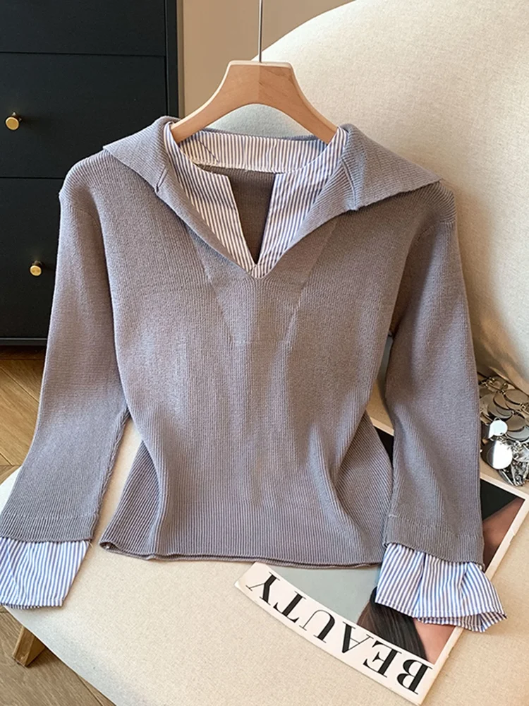 Корейский трикотаж с длинным рукавом и воротником, женская базовая одежда, универсальный, омолаживающий, осенний, повседневный, из мягкой ткани
Корейский трикотаж с длинным рукавом и воротником, женская базовая одежда, универсальный, омолаживающий, осенний, повседневный, из мягкой ткани