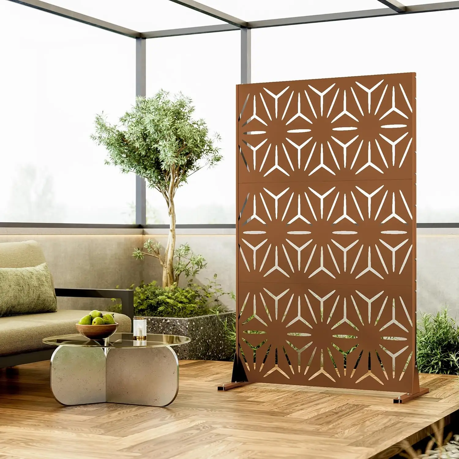Heavy-Duty Outdoor Privacy Screen for Patio, Balcony, Backyard - 72" H * 44" W Metal Room Divider with Classic Clover Pattern
Heavy-Duty Outdoor Privacy Screen for Patio, Balcony, Backyard - 72" H * 44" W Metal Room Divider with Classic Clover Pattern