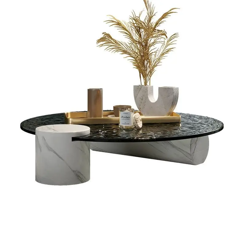 Italian water ripple tempered glass round coffee table minimalist light luxury simple marble living room small apartment
Italian water ripple tempered glass round coffee table minimalist light luxury simple marble living room small apartment
