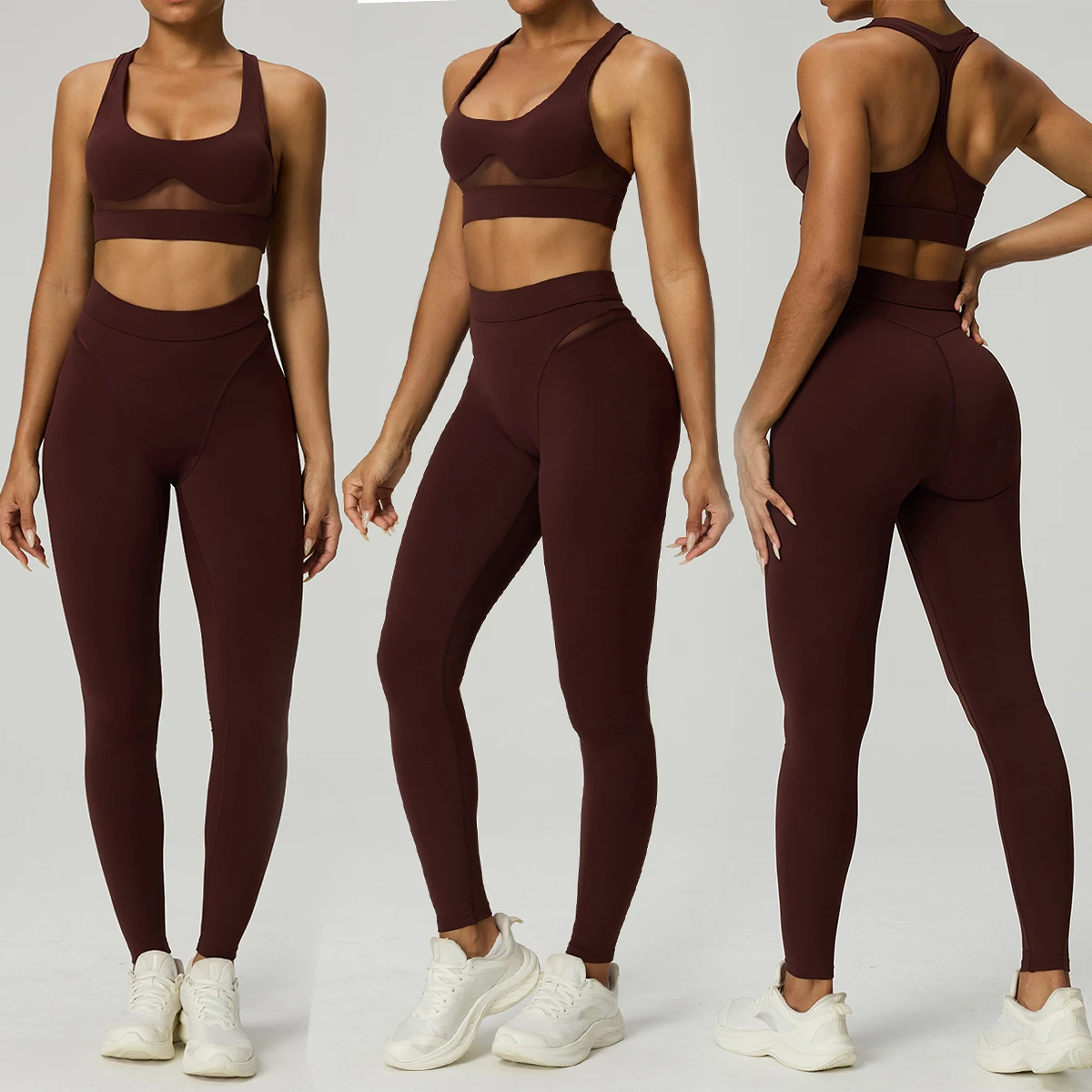 Women‘s Mesh Sheer Long Sleeve Crop Top High Waisted Yoga Pants Set Sexy Breathable Gym Wear for Running Training Activewear
Women‘s Mesh Sheer Long Sleeve Crop Top High Waisted Yoga Pants Set Sexy Breathable Gym Wear for Running Training Activewear