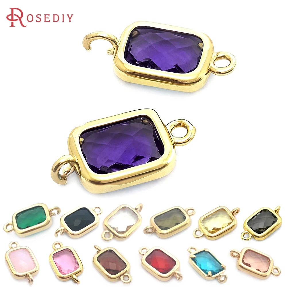 10PCS 6x8MM 18K Gold Color Brass and Glass 2 Holes Rectangle Connect Charms Pendants Jewelry High Quality Diy Accessories
10PCS 6x8MM 18K Gold Color Brass and Glass 2 Holes Rectangle Connect Charms Pendants Jewelry High Quality Diy Accessories