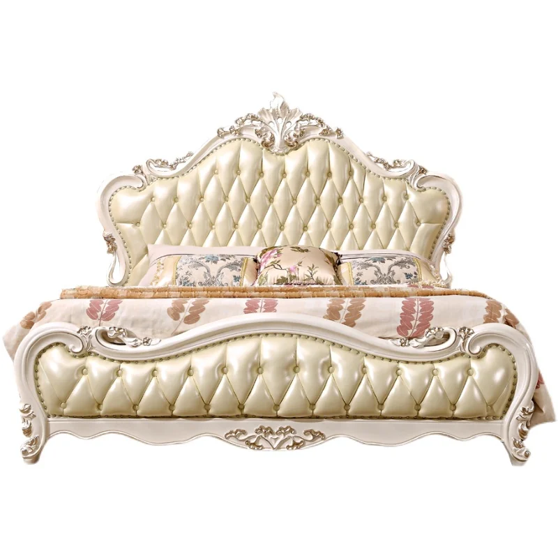 double bed all solid wood leather 1.8 meters American furniture villa luxury master bedroom carved princess wedding bed
double bed all solid wood leather 1.8 meters American furniture villa luxury master bedroom carved princess wedding bed