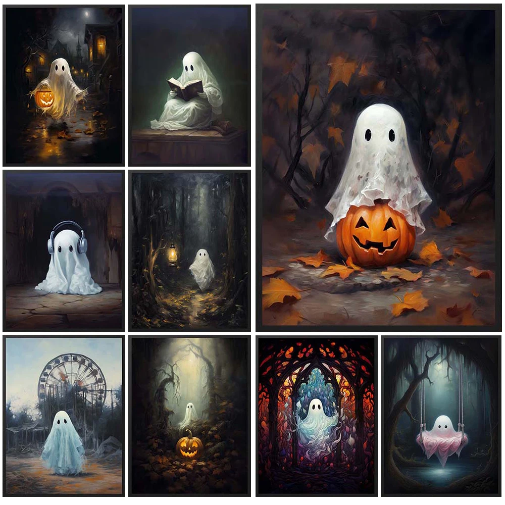 Cartoon Ghost Halloween Day of the Dead Posters Wall Pictures For Living Room Decor Poster Wall Art Canvas Painting Unframed
Cartoon Ghost Halloween Day of the Dead Posters Wall Pictures For Living Room Decor Poster Wall Art Canvas Painting Unframed