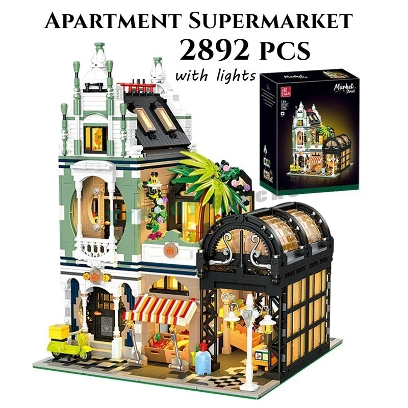 2892PCS Apartment Supermarket Street View with Lights Building Blocks,Layered Detachable European Style Architecture Toys Gifts
2892PCS Apartment Supermarket Street View with Lights Building Blocks,Layered Detachable European Style Architecture Toys Gifts