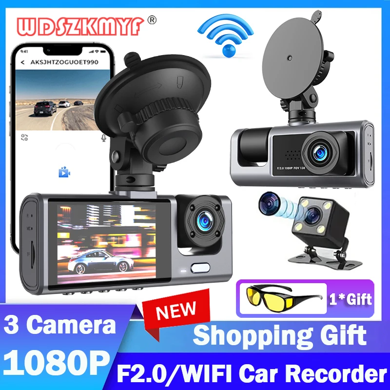 Car Dvr 1080P 3 Channel Dash Cam for Cars WIFI Video Recorder Rear View Camera for Vehicle Black box Free glasses Car accessory
Car Dvr 1080P 3 Channel Dash Cam for Cars WIFI Video Recorder Rear View Camera for Vehicle Black box Free glasses Car accessory