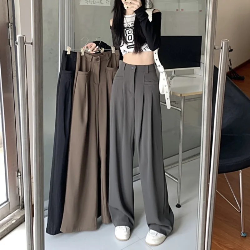 Suit Wide Leg Pants 2024 New Loose Straight Pants Trousers High Waist Casual Design Women's Pants
Suit Wide Leg Pants 2024 New Loose Straight Pants Trousers High Waist Casual Design Women's Pants