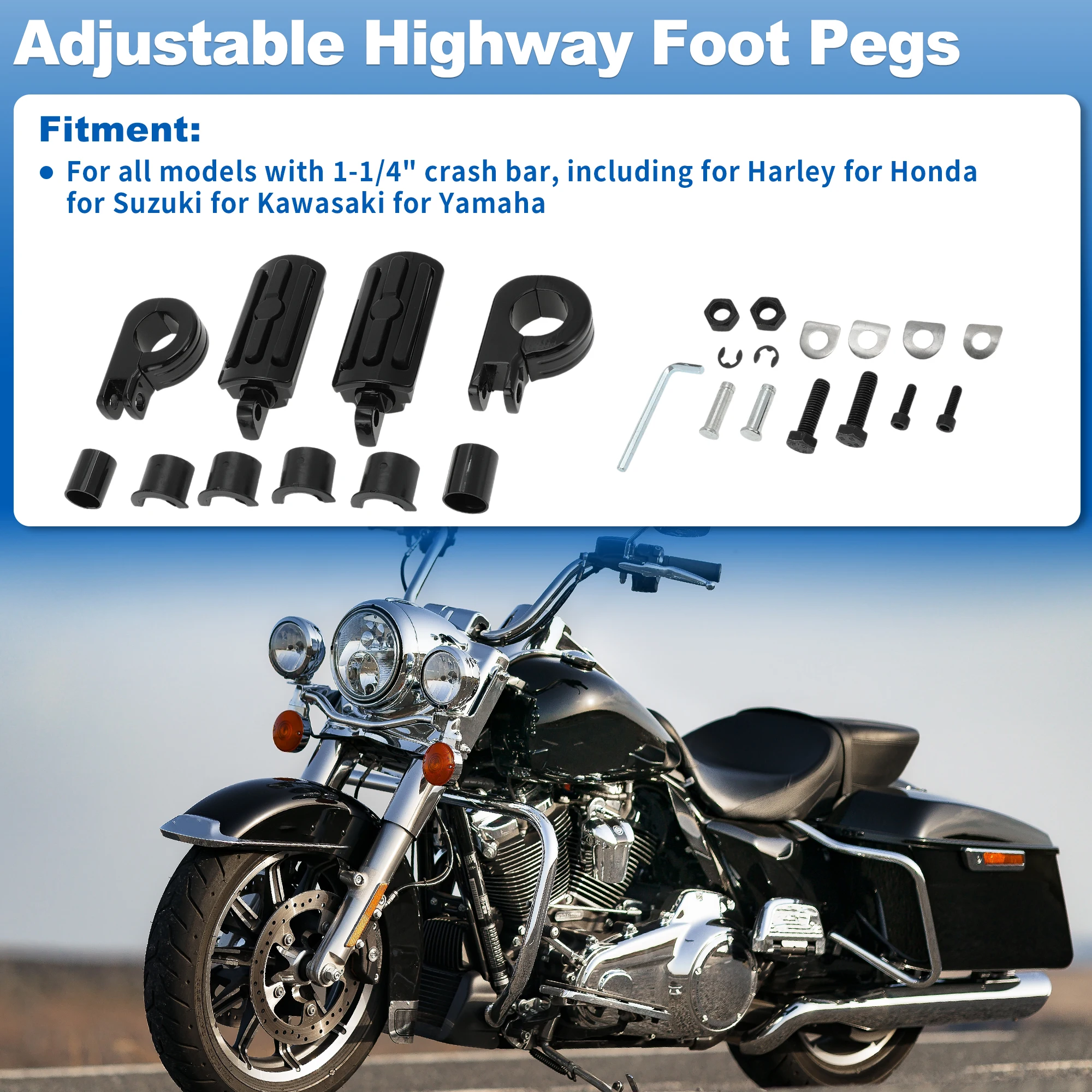 UXCELL 1-1/4" (32mm) Highway Foot Pegs for Honda for Suzuki for Kawasaki 1 Pair
UXCELL 1-1/4" (32mm) Highway Foot Pegs for Honda for Suzuki for Kawasaki 1 Pair