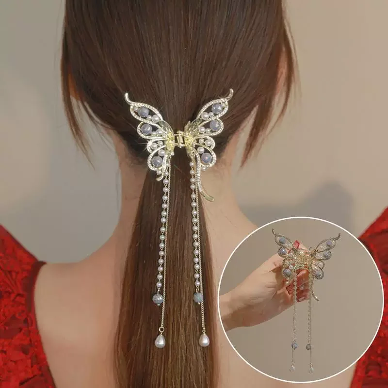 Female 2025 New Headwear Metal Pearl Tassel Rhinestone Butterfly Casual Party Girls Hair Claw Women Ladies Decorate Hair Clip
Female 2025 New Headwear Metal Pearl Tassel Rhinestone Butterfly Casual Party Girls Hair Claw Women Ladies Decorate Hair Clip