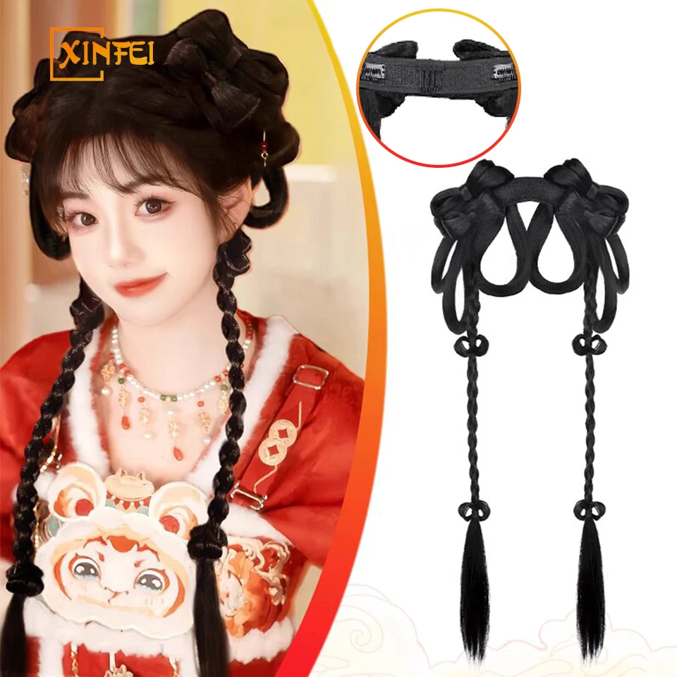 Синтетический головной убор Hanfu, ленивая повязка на голову, парик с косой, встроенный пакет в древнем стиле, укладка волос, пушистая прическа, повседневная одежда
Синтетический головной убор Hanfu, ленивая повязка на голову, парик с косой, встроенный пакет в древнем стиле, укладка волос, пушистая прическа, повседневная одежда