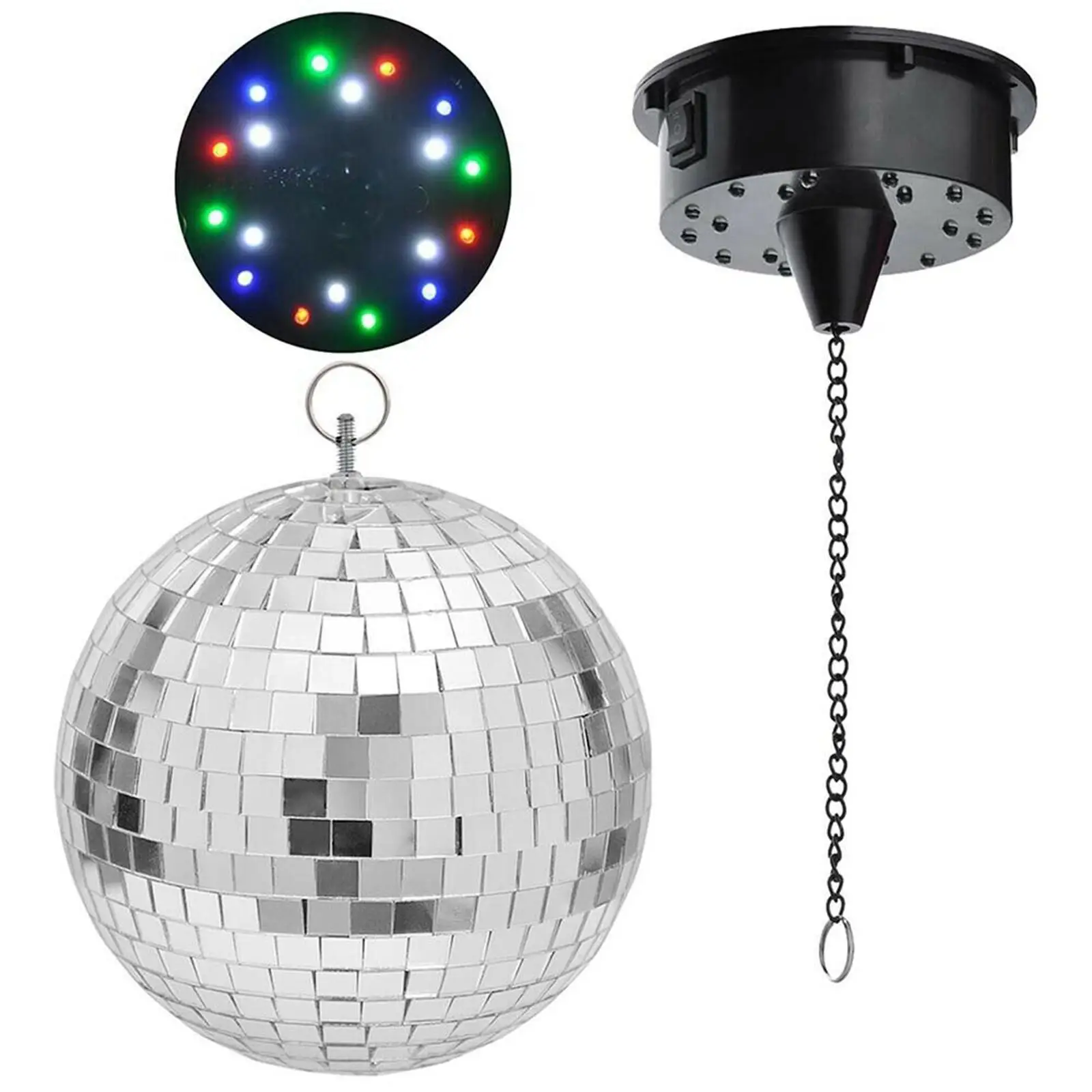 RGBW 18 LED Lights Disco Ball Motor Mirror Reflection Ball Hanging for Stage
RGBW 18 LED Lights Disco Ball Motor Mirror Reflection Ball Hanging for Stage