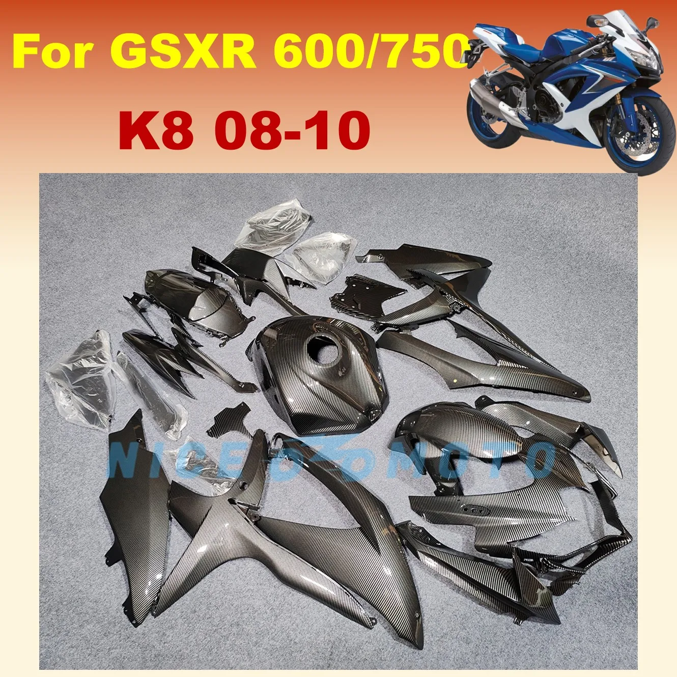Superior Motorcycle Fairing Injection Bodywork For GSXR 600 750 2008 2009 K8 GSXR600 GSXR750 08 09 10 Carbon Fibre Fairings kit 
Superior Motorcycle Fairing Injection Bodywork For GSXR 600 750 2008 2009 K8 GSXR600 GSXR750 08 09 10 Carbon Fibre Fairings kit