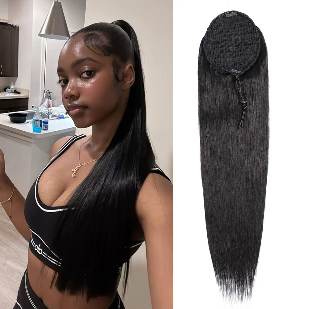 Straight Hair Pony Tail Remy Drawstring Ponytail 100% Bone Brazilian Human Hair Ponytail Extensions Natural Hair For Women
Straight Hair Pony Tail Remy Drawstring Ponytail 100% Bone Brazilian Human Hair Ponytail Extensions Natural Hair For Women