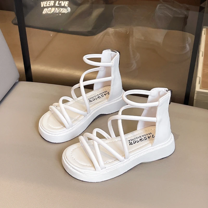 2025 New Girls Fashion Gladiator Sandals Black Beige Children's Summer Sandals Open-toe High-top Kids Causal Beach Roman Shoes
2025 New Girls Fashion Gladiator Sandals Black Beige Children's Summer Sandals Open-toe High-top Kids Causal Beach Roman Shoes