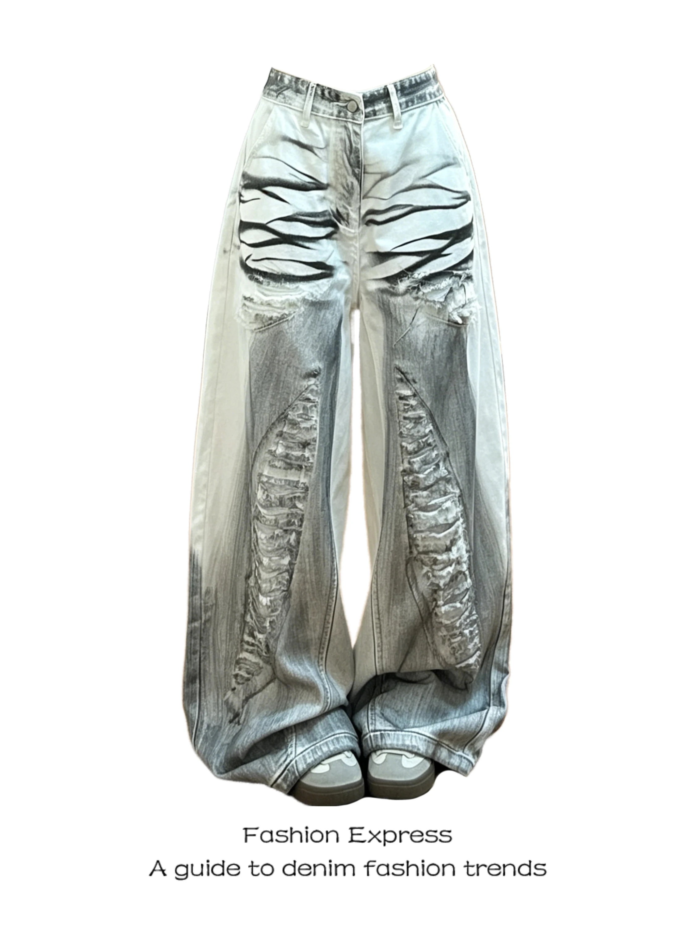 Retro Faded White Denim Jeans Women's Wide Leg Design Summer New Style High Waist Straight Leg Pants Casual Commute Style
Retro Faded White Denim Jeans Women's Wide Leg Design Summer New Style High Waist Straight Leg Pants Casual Commute Style