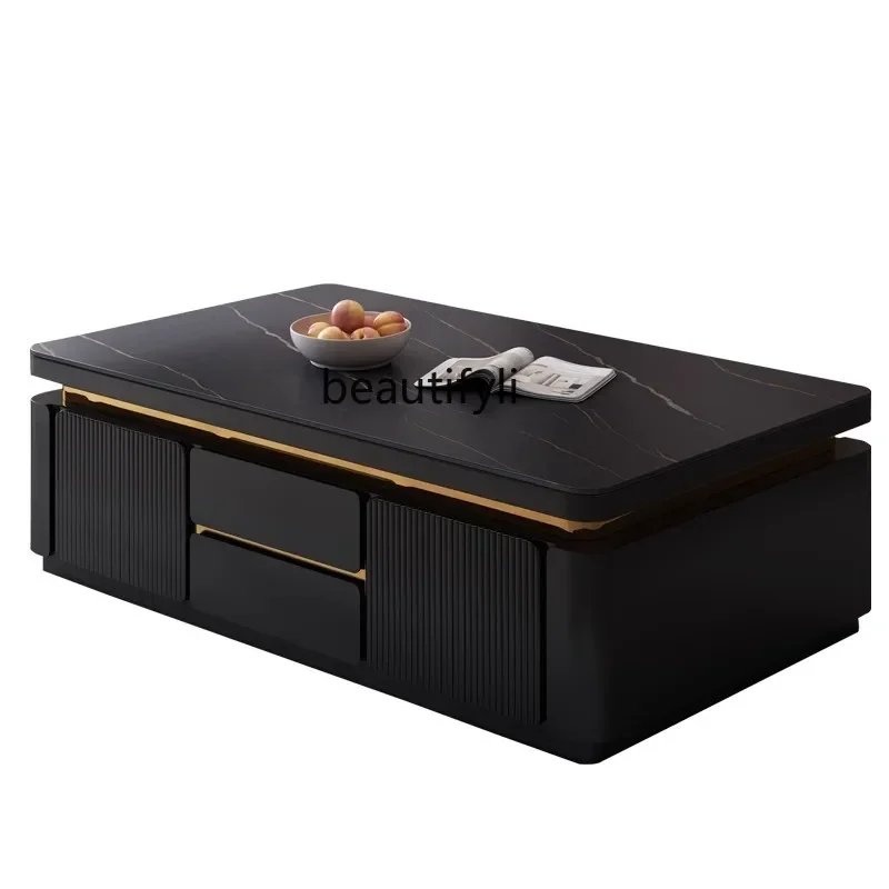 xz1Solid wood rock slab coffee table TV cabinet combination modern light luxury simple, rectangular
xz1Solid wood rock slab coffee table TV cabinet combination modern light luxury simple, rectangular