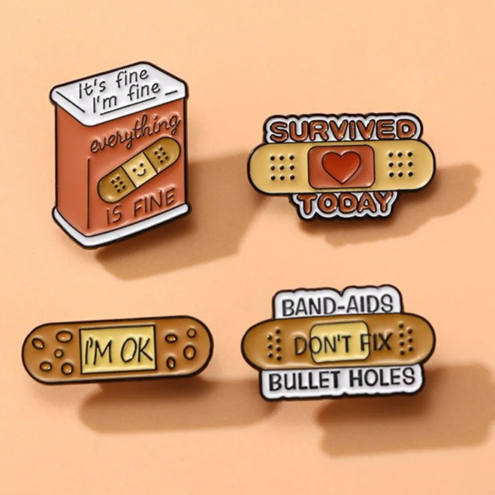 Cartoon Bandage Pin Metal Badge Motivational Lettering Cloth Decoration Accessory Multifunctional Anti Slip Alloy Pins Crafts
Cartoon Bandage Pin Metal Badge Motivational Lettering Cloth Decoration Accessory Multifunctional Anti Slip Alloy Pins Crafts