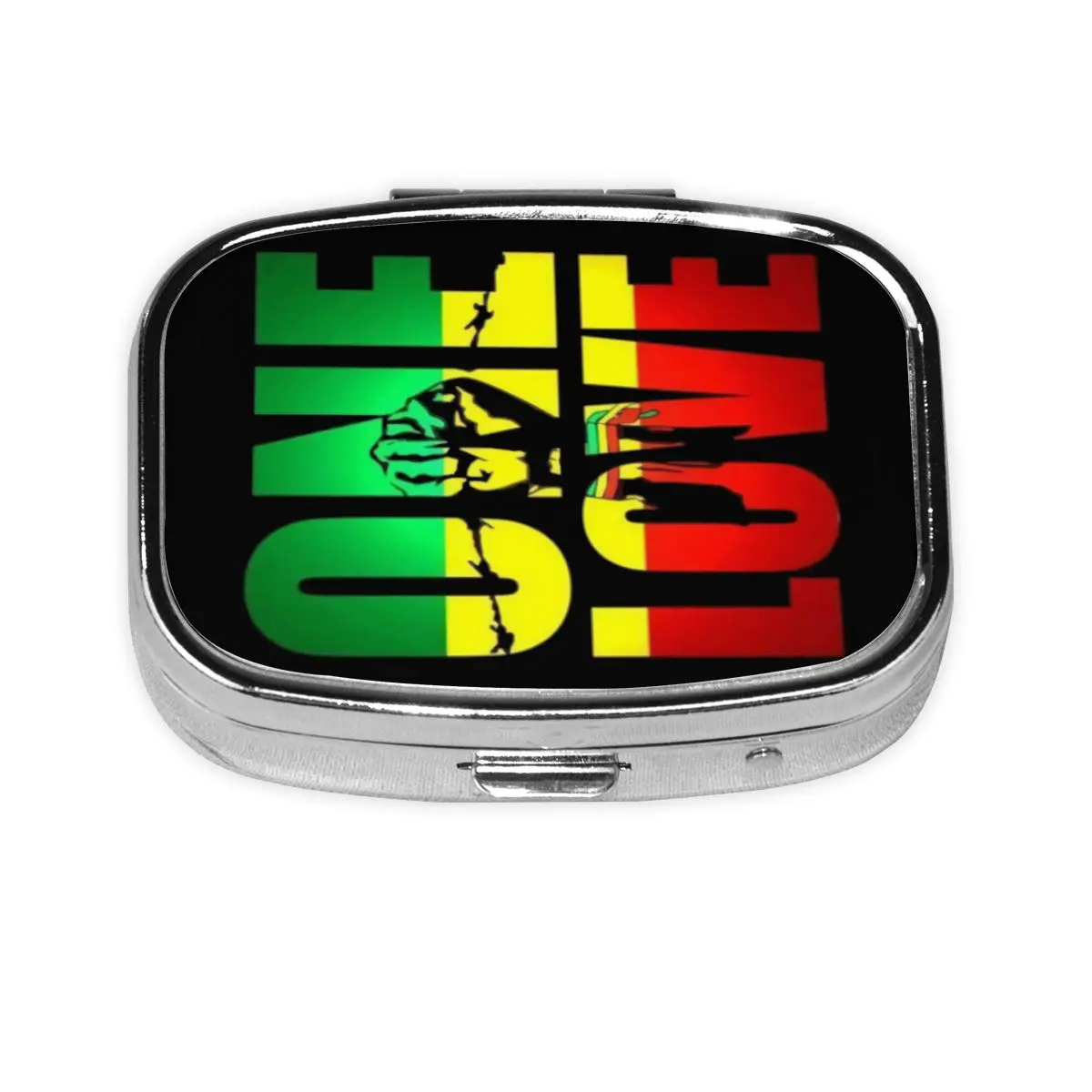 Пользовательские квадратные коробки для таблеток One Love Jamaica Reggae, небольшой металлический контейнер для таблеток, аптечка, диспенсер
Пользовательские квадратные коробки для таблеток One Love Jamaica Reggae, небольшой металлический контейнер для таблеток, аптечка, диспенсер