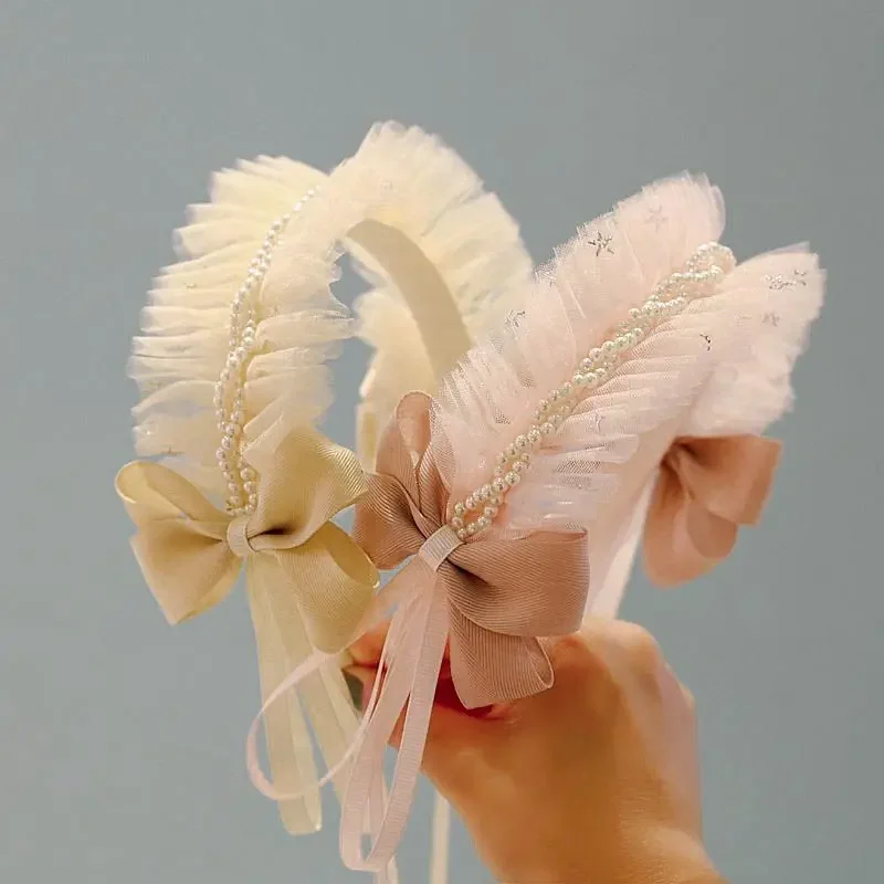 Fairy Mesh Gauze Hairband For Kids Sweet Pearl Bow Hair Hoop Headwear Girls Hair Accessories
Fairy Mesh Gauze Hairband For Kids Sweet Pearl Bow Hair Hoop Headwear Girls Hair Accessories
