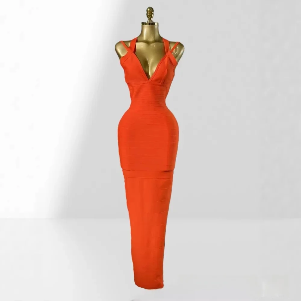Sexy Low Cut Bodycon Orange Wrap Dress Fashion Party Evening Gown Summer Style mid Waist Polyester Material Sleeveless
Sexy Low Cut Bodycon Orange Wrap Dress Fashion Party Evening Gown Summer Style mid Waist Polyester Material Sleeveless