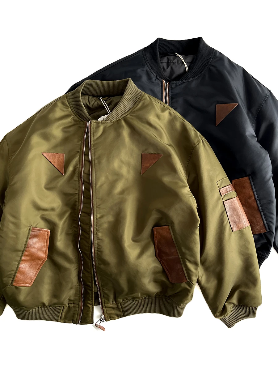 Classic American Retro Baseball Collar Flight Jaet Men's ort Version Long Sve Cotton Insert Zipper Leather Patchwork
Classic American Retro Baseball Collar Flight Jaet Men's ort Version Long Sve Cotton Insert Zipper Leather Patchwork