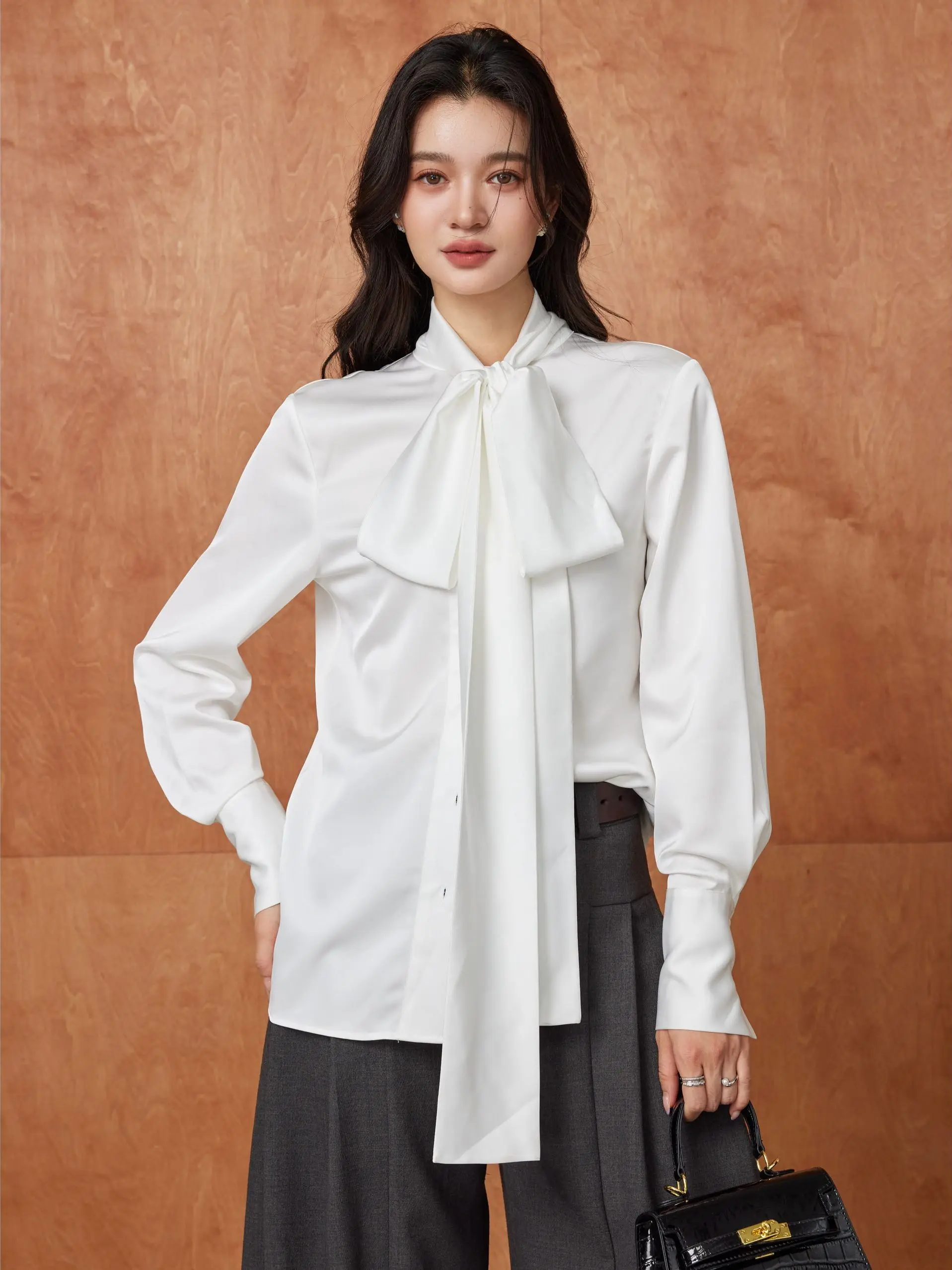 MOSU White Bow Tie Vintage Loose Neband irt Women Design Sensation Long Sve Top Straight Cut Commute Sle Polyester F...
MOSU White Bow Tie Vintage Loose Neband irt Women Design Sensation Long Sve Top Straight Cut Commute Sle Polyester F...