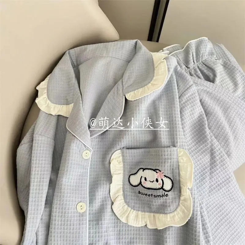 Kawaii Anime Hellokitty Sleeved Pajamas Cinnamoroll Cute Cartoon New Loose and Comfortable Long Sleeved Long Pants Home Clothes
Kawaii Anime Hellokitty Sleeved Pajamas Cinnamoroll Cute Cartoon New Loose and Comfortable Long Sleeved Long Pants Home Clothes