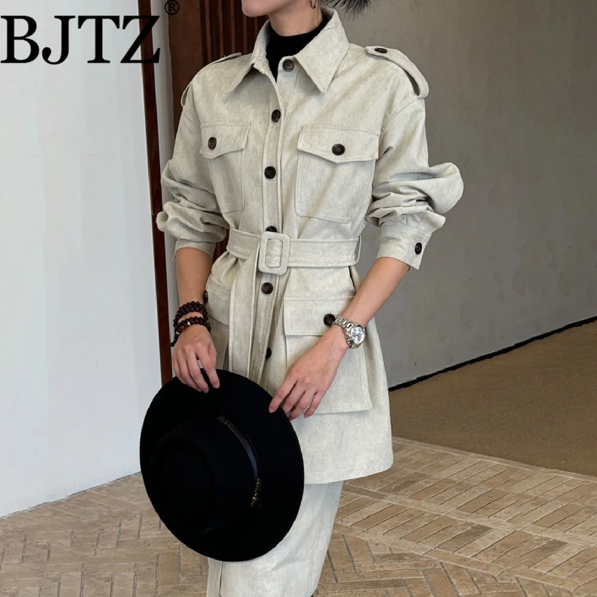 BJTZ Women’s Vintage Elegant Casual Midi Trench Coat Stylish Versatile Outerwear Designer-Inspired Autumn Winter Fashion
BJTZ Women’s Vintage Elegant Casual Midi Trench Coat Stylish Versatile Outerwear Designer-Inspired Autumn Winter Fashion