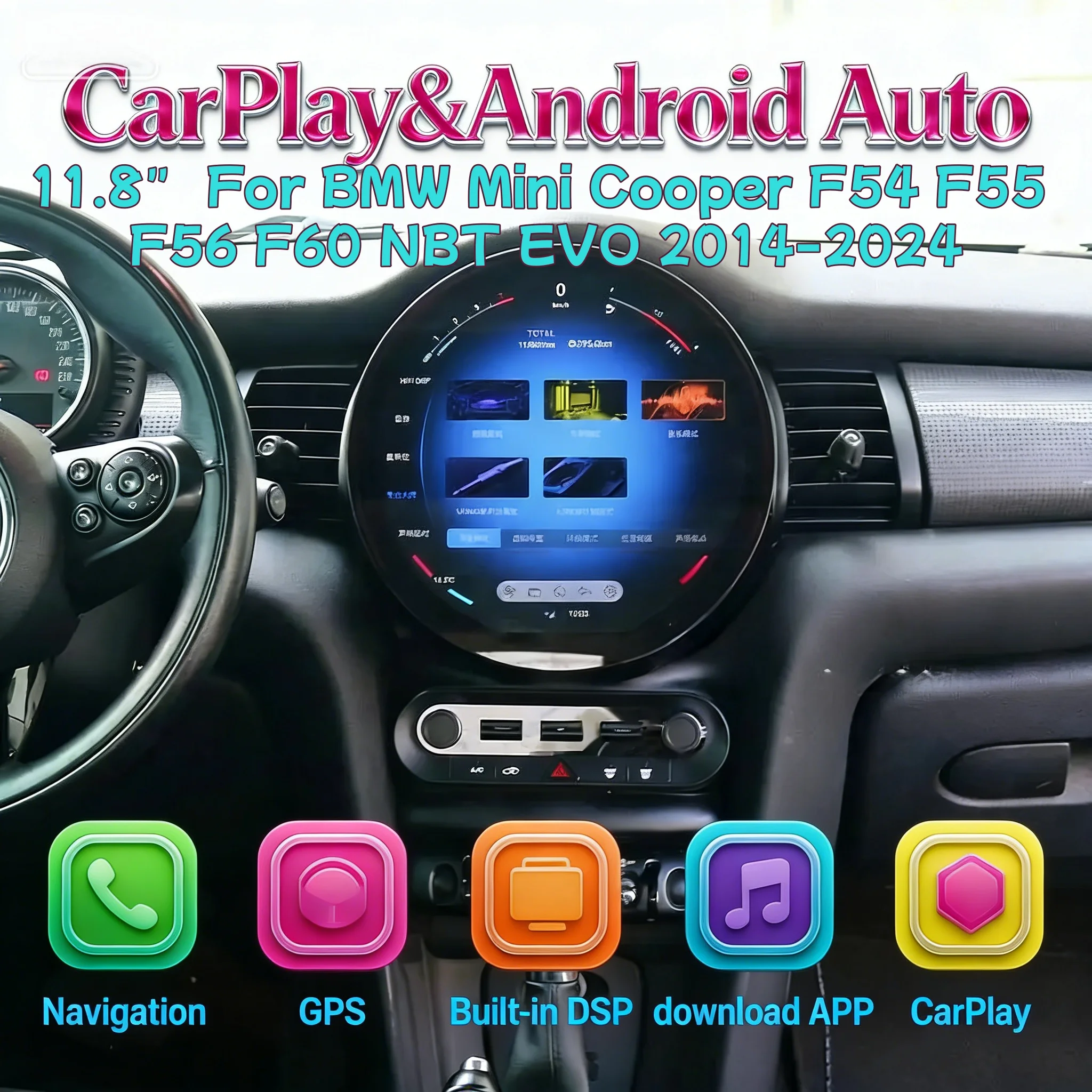 Multimedia Android Auto Player For BMW Mini Cooper F54 F55 F56 F60 2014-2024 Wireless CarPlay support NBT EVO Stereo GPS BT 5.0
Multimedia Android Auto Player For BMW Mini Cooper F54 F55 F56 F60 2014-2024 Wireless CarPlay support NBT EVO Stereo GPS BT 5.0