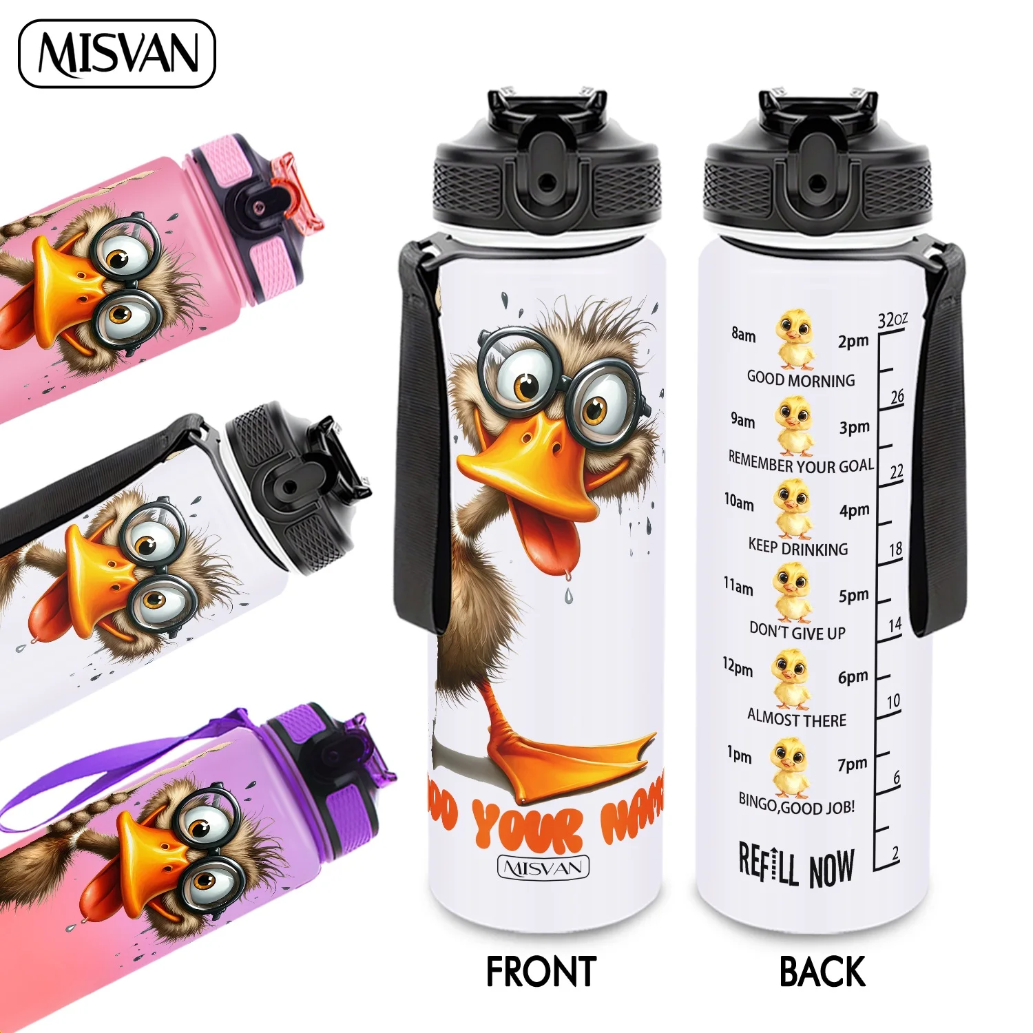 Бутылка для воды 32 унции с индивидуальной гравировкой, забавный мультяшный дизайн с изображением страуса, трекер потребления воды, для ежедневного питья, для спортзала и велоспорта, 1 шт.
Бутылка для воды 32 унции с индивидуальной гравировкой, забавный мультяшный дизайн с изображением страуса, трекер потребления воды, для ежедневного питья, для спортзала и велоспорта, 1 шт.