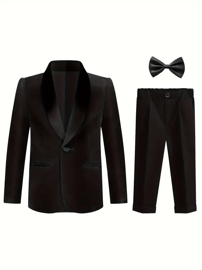 Kids Black Corduroy Jacket Pants Bowtie 3Pieces Piano Host Performance Costume Boys Formal Wedding Birthday Blazer Suit
Kids Black Corduroy Jacket Pants Bowtie 3Pieces Piano Host Performance Costume Boys Formal Wedding Birthday Blazer Suit