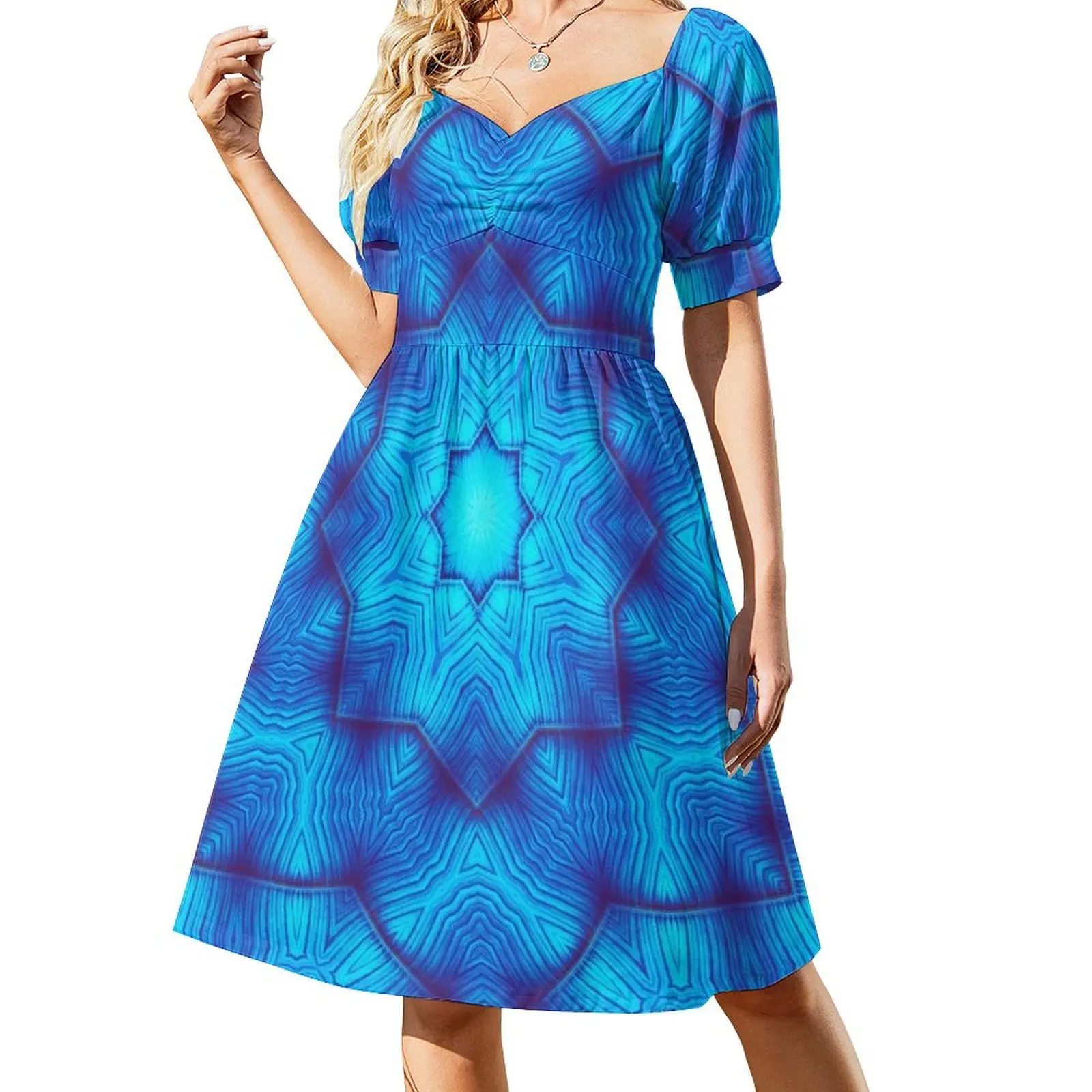 Blue leaves mandala. Short-Sleeved Dress dress women summer evening dress birthday dresses for women
Blue leaves mandala. Short-Sleeved Dress dress women summer evening dress birthday dresses for women