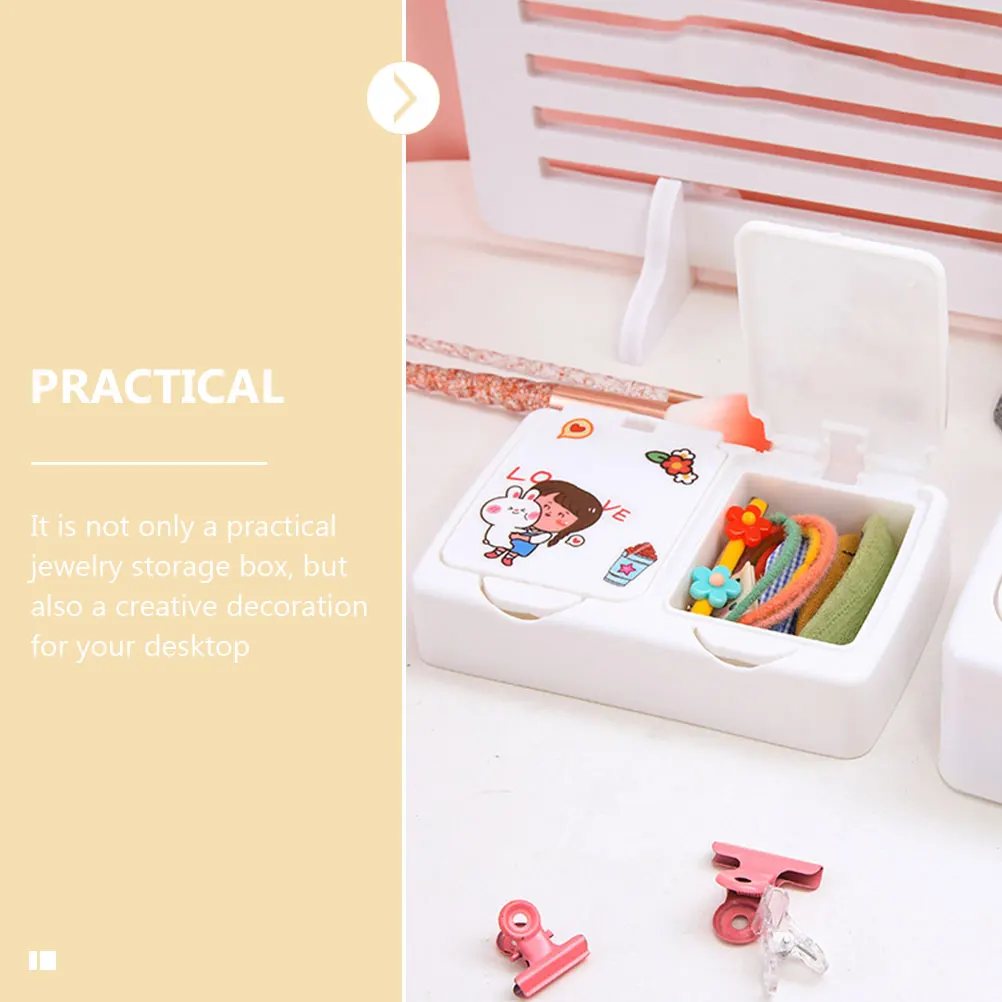 4pcs Desktop Storage Box Plastic Container Jewelry Case White Press Type Lid Creative Decoration Gift Wedding Anniversary
4pcs Desktop Storage Box Plastic Container Jewelry Case White Press Type Lid Creative Decoration Gift Wedding Anniversary