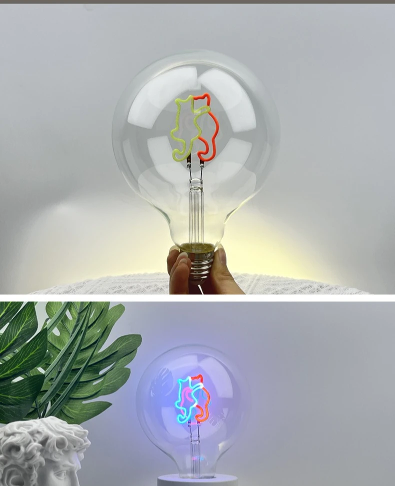 Креативная светодиодная лампа Эдисона G125 E27 4-8 Вт 220 В, диммируемая, красно-синяя, настольная лампа, декоративное освещение в виде кошки, янтарное декоративное освещение
Креативная светодиодная лампа Эдисона G125 E27 4-8 Вт 220 В, диммируемая, красно-синяя, настольная лампа, декоративное освещение в виде кошки, янтарное декоративное освещение