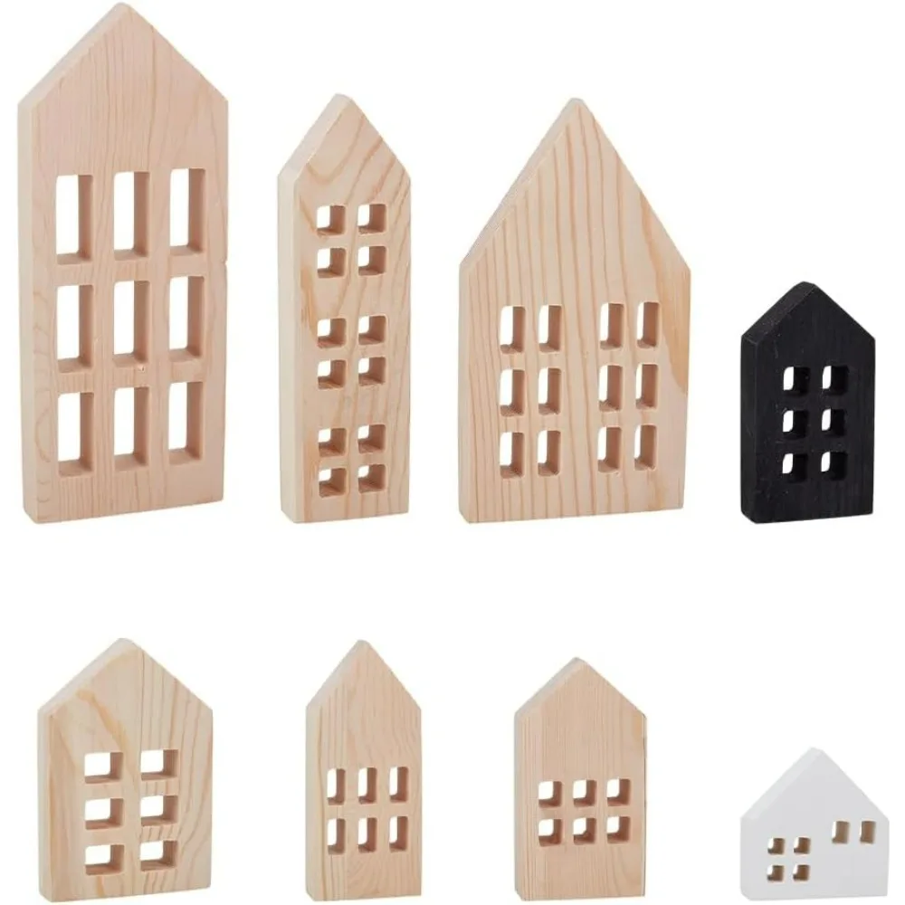 8 Pack Wooden House Blocks Pine Wood Blocks House Shaped Decor Block Wooden Coutouts Multi-Size Unfinished Wood Decor
8 Pack Wooden House Blocks Pine Wood Blocks House Shaped Decor Block Wooden Coutouts Multi-Size Unfinished Wood Decor
