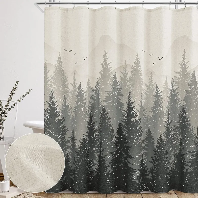 Занавеска для душа Forest Green с подкладкой и крючками. Занавеска для душа из льняной ткани в деревенском стиле и комплект подкладки. Природа, горная сосна, темная.
Занавеска для душа Forest Green с подкладкой и крючками. Занавеска для душа из льняной ткани в деревенском стиле и комплект подкладки. Природа, горная сосна, темная.