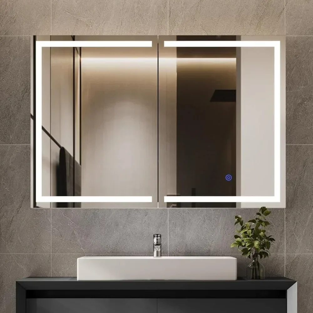 Bathroom Mirror, Wall Mounted Bathroom Mirror With Storage Room, 2 Doors With LED Lights, Bathroom Mirror
Bathroom Mirror, Wall Mounted Bathroom Mirror With Storage Room, 2 Doors With LED Lights, Bathroom Mirror