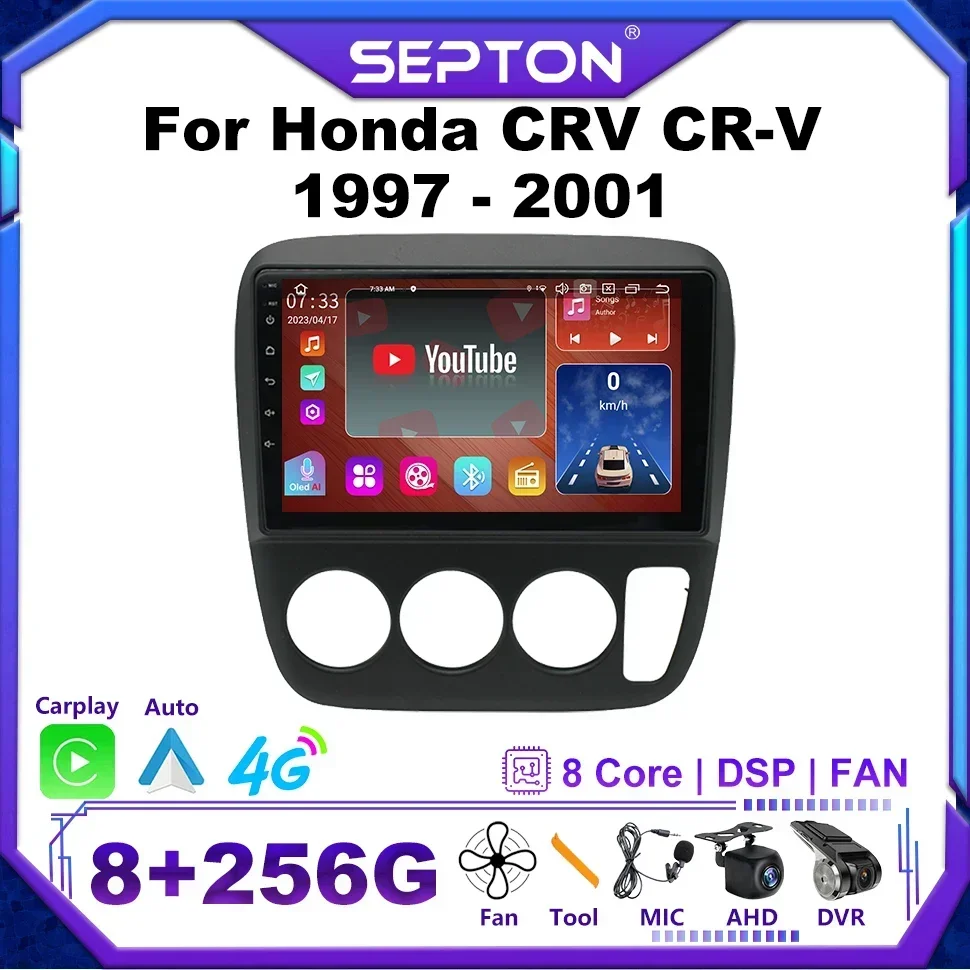 SEPTON Android 12 Автомобильный радиоприемник Мультимедийный плеер для Honda CRV CR-V 1997-2001 Навигация GPS 4G Экран головного устройства CarPlay для автомобиля
SEPTON Android 12 Автомобильный радиоприемник Мультимедийный плеер для Honda CRV CR-V 1997-2001 Навигация GPS 4G Экран головного устройства CarPlay для автомобиля
