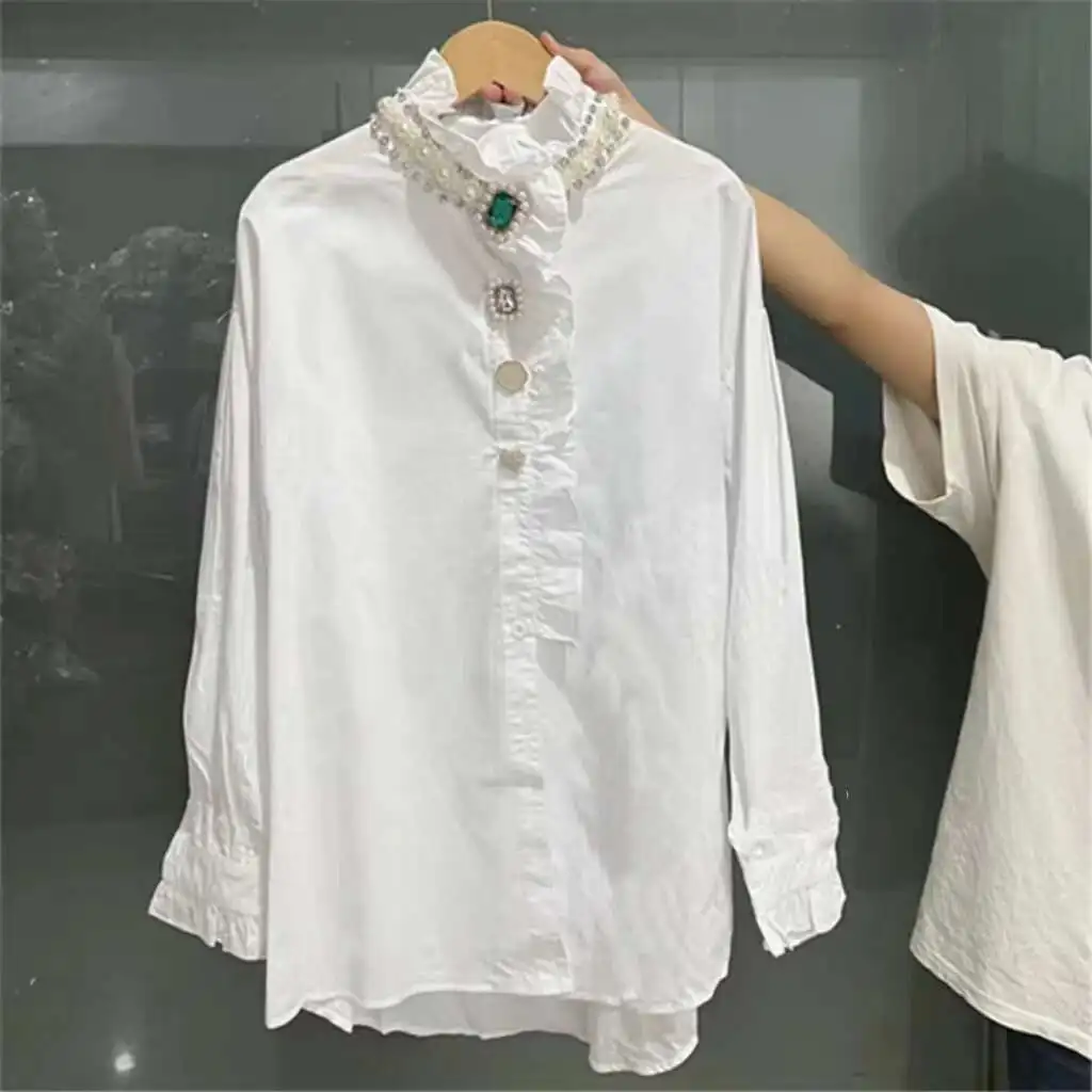 New In 2024 Autumn Office Lady Dias Cotton Shirts Blouses Women Long Sleeve Buttons Up Black White Top Woman Clothes
New In 2024 Autumn Office Lady Dias Cotton Shirts Blouses Women Long Sleeve Buttons Up Black White Top Woman Clothes