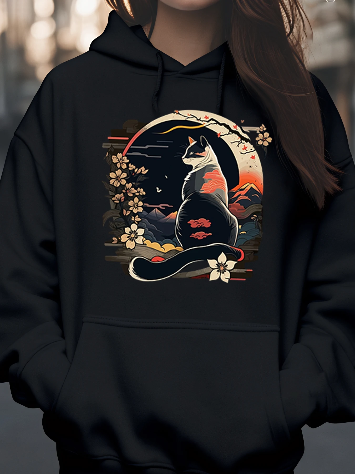 Толстовка с принтом кота вишни и луны, осенне-зимняя повседневная одежда унисекс
Толстовка с принтом кота вишни и луны, осенне-зимняя повседневная одежда унисекс