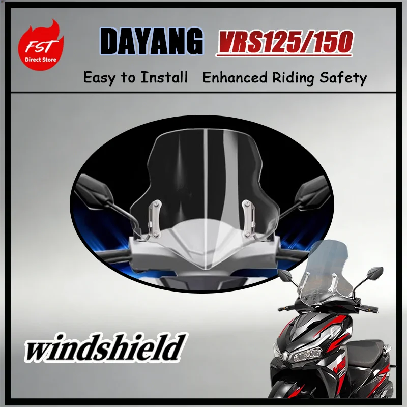 FOR Premium Front Windshield for Dayang VRS125 VRS150 Thickened HD Clear Wind Screen Reduces Wind Noise Motorcycle Accessory
FOR Premium Front Windshield for Dayang VRS125 VRS150 Thickened HD Clear Wind Screen Reduces Wind Noise Motorcycle Accessory