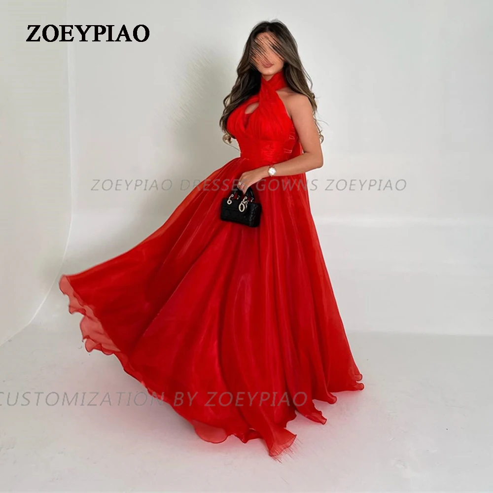 New Year Red Color Organza Sleeveless Prom Gown Halter A Line Custom Dubai Formal Occasion Event Evening Dresses 2024
New Year Red Color Organza Sleeveless Prom Gown Halter A Line Custom Dubai Formal Occasion Event Evening Dresses 2024