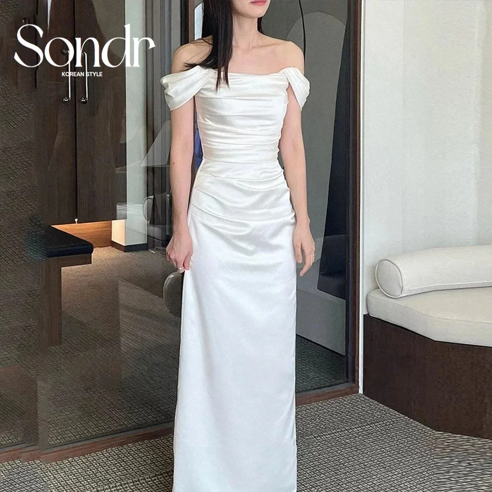 Sondr Simple White Wedding Dresses For Woman Pleat A-line Off Shoulder Bride Gowns Korea Photo shoot Floor-Length Customized
Sondr Simple White Wedding Dresses For Woman Pleat A-line Off Shoulder Bride Gowns Korea Photo shoot Floor-Length Customized