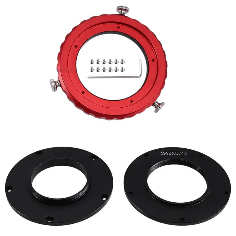 A08P-CAA 360 ° Degree Rotator Camera Angle Adjuster 3 In 1 Gyratory Device For Astronomical Telescope Threaded Ring
A08P-CAA 360 ° Degree Rotator Camera Angle Adjuster 3 In 1 Gyratory Device For Astronomical Telescope Threaded Ring