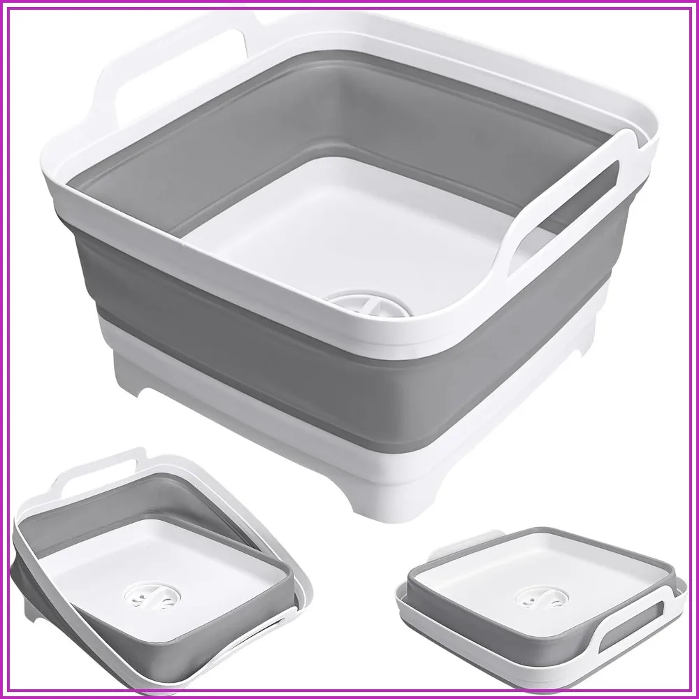 Collapsible Wash Basin with Drain Plug, 2.4 Gallon 9L Portable Dish Basin for Baby Bottles, Vegetable Washing, RV Camping
Collapsible Wash Basin with Drain Plug, 2.4 Gallon 9L Portable Dish Basin for Baby Bottles, Vegetable Washing, RV Camping