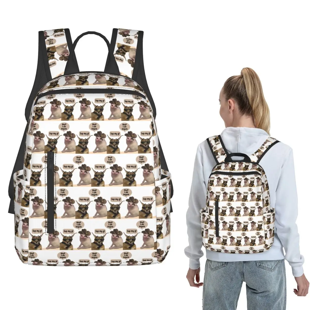 Beluga Cat Backpack Large Capacity Children BookBag School Bag Shoulder Bags for Men Women
Beluga Cat Backpack Large Capacity Children BookBag School Bag Shoulder Bags for Men Women