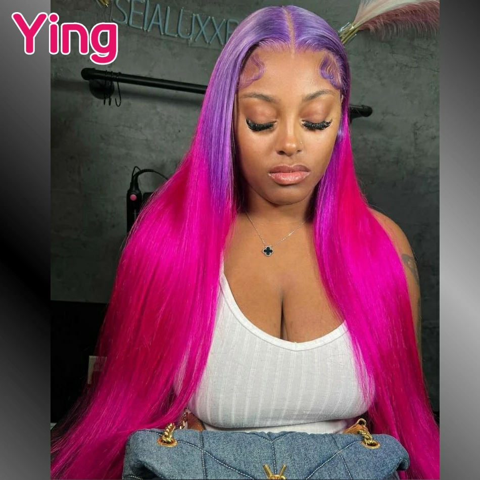 Ying Omber Pink Purple Colored Bone Straight 13x6 Transparent Lace Front Wig PrePlucked With Baby Hair Ying 13x4 Lace Front Wig
Ying Omber Pink Purple Colored Bone Straight 13x6 Transparent Lace Front Wig PrePlucked With Baby Hair Ying 13x4 Lace Front Wig