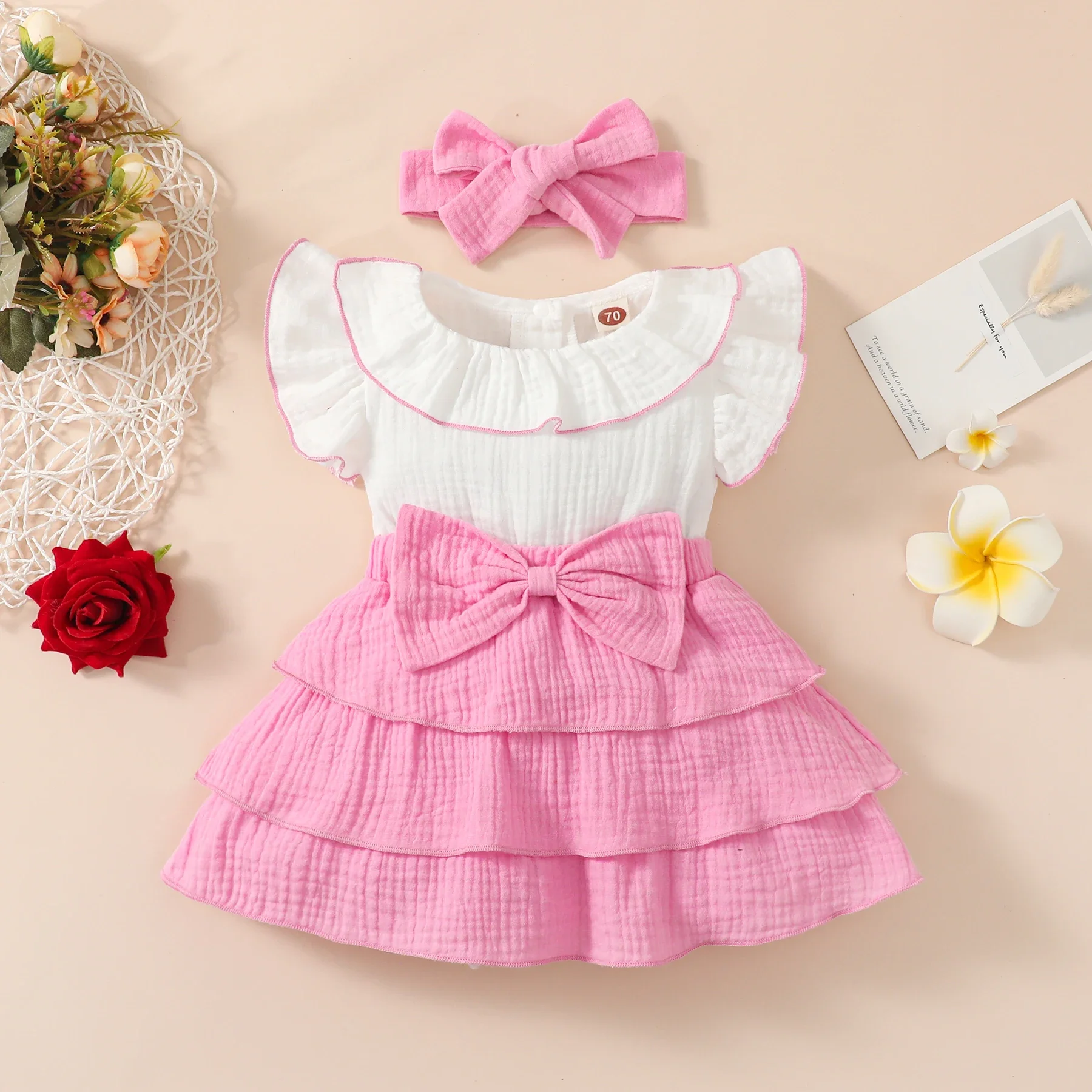 Baby Girls Dresses Summer Cute Doll Collar Flying Sleeve Dress Kids Fashion Girls Splicing Bow Holiday A-Line Dress
Baby Girls Dresses Summer Cute Doll Collar Flying Sleeve Dress Kids Fashion Girls Splicing Bow Holiday A-Line Dress