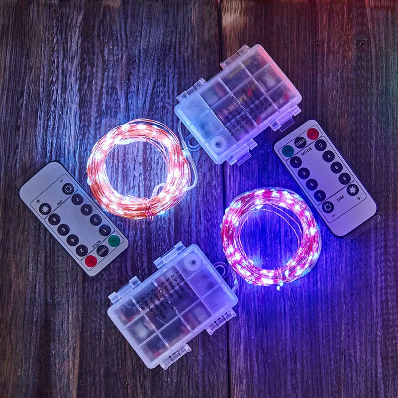 20-200LED Fairy Lights Battery Operated Twinkle String Lights, Copper/Silver Wire Dimmable Lights with Remote Control Timer